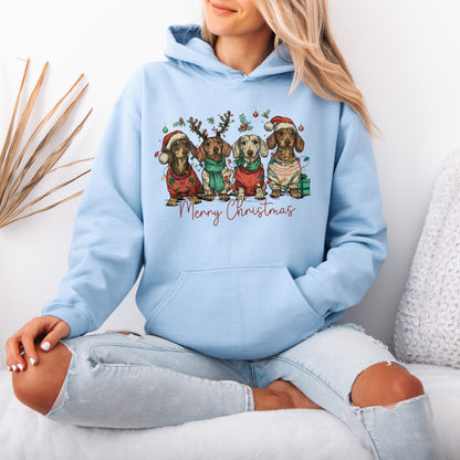 Merry Christmas Dachshund Dog Cute Christmas Puppy Hoodie