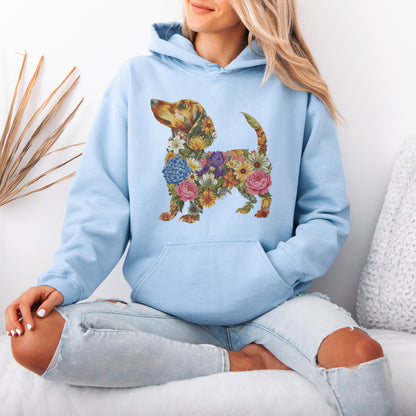 Floral Dachshund Hoodie – Cute Dachshund Lover Gift for Women