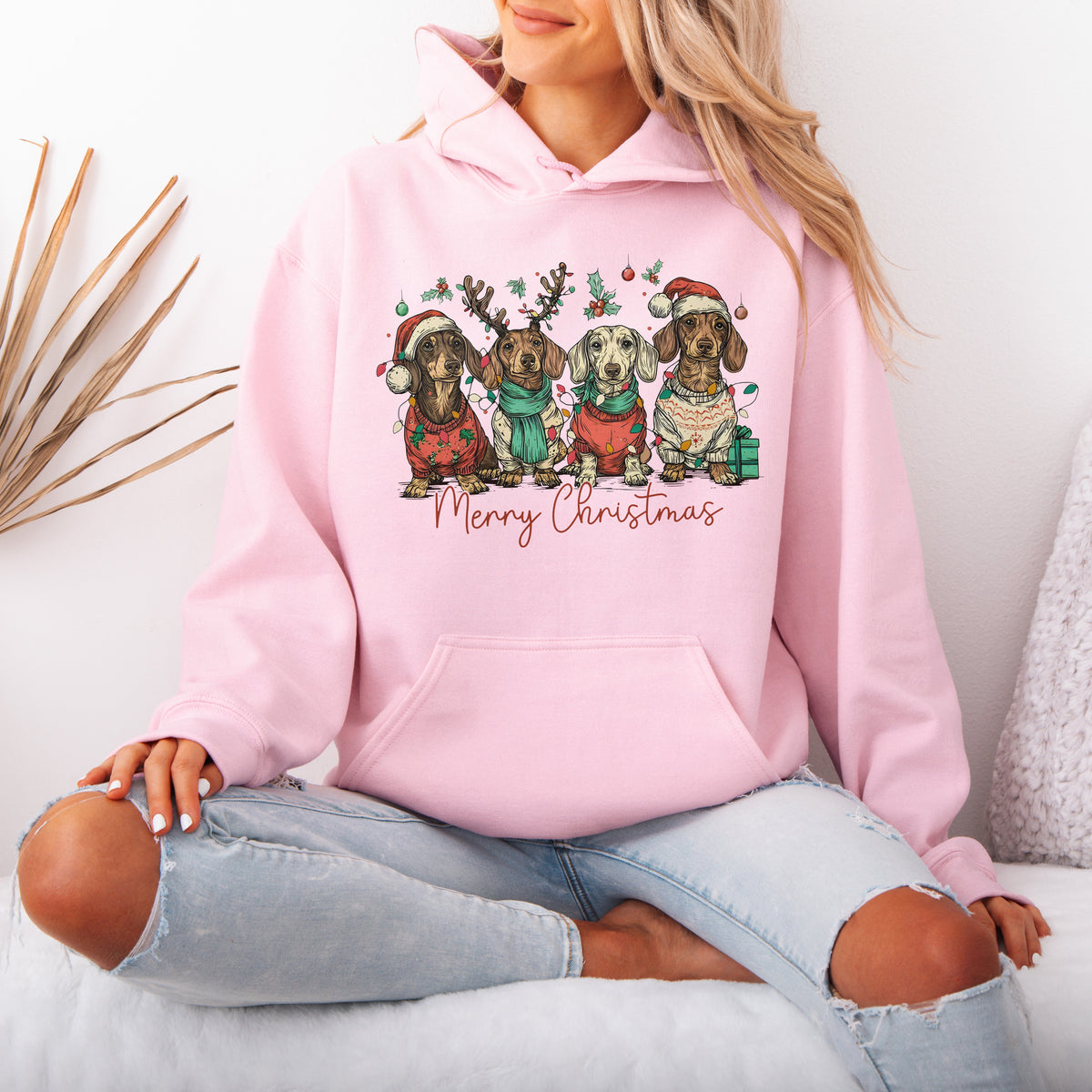 Merry Christmas Dachshund Dog Cute Christmas Puppy Hoodie