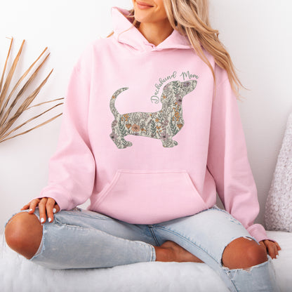Personalized Dachshund Dog Mama Hoodie – Custom Floral Dog Mom