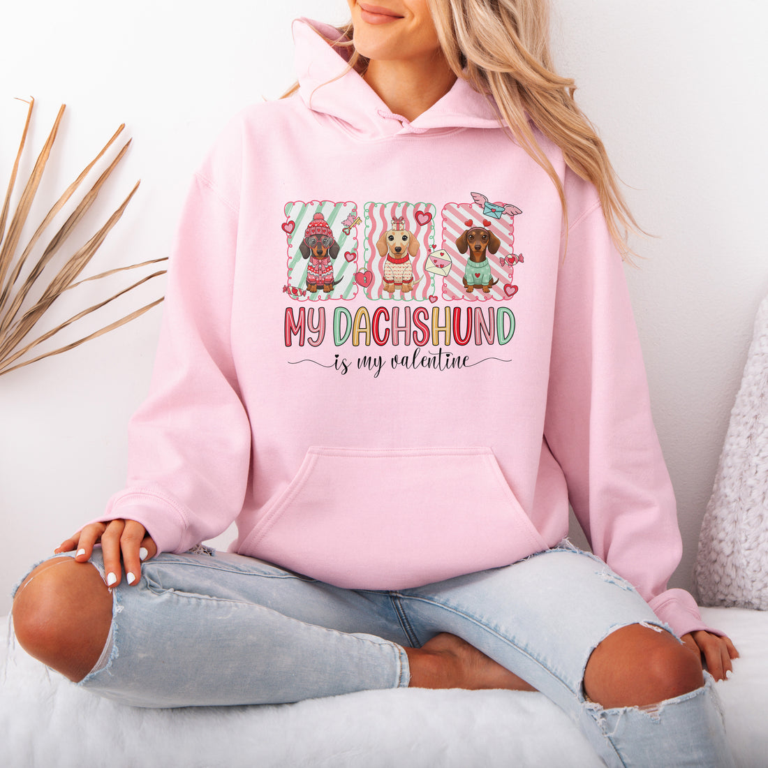 My Dachshund Is My Valentine Hoodie – Cute Valentine Dachshund Dog Love