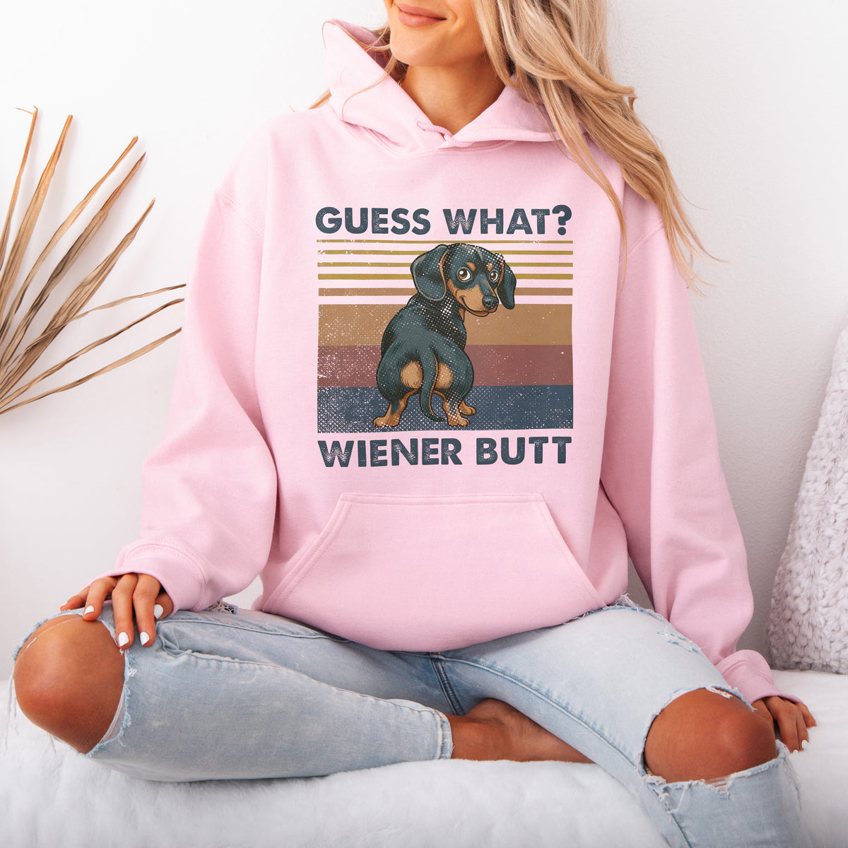 Guess What Wiener Butt Dachshund Hoodie Cute Doxie Gift
