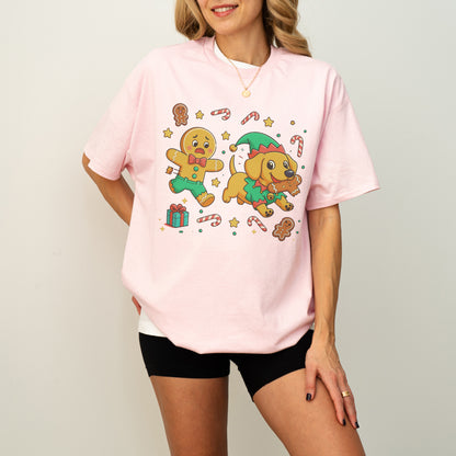Elf Gingerbread Dachshund Christmas Shirt