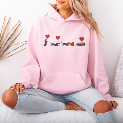 Dachshund With Heart Balloons Hoodie