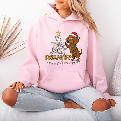 Is This Jolly Enough Dachshund Christmas Hoodie