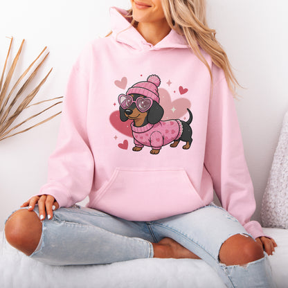 Cute Valentine Dachshund Dog Mom Hoodie