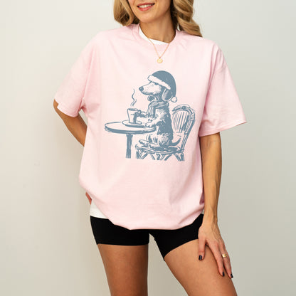 Vintage Dachshund Shirt Funny French Coffee Dog Tee