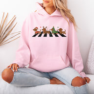 Abbey Road Dachshund Christmas Hoodie – Funny Wiener Dog Holiday Hooded Sweatshirt for Dog Lovers