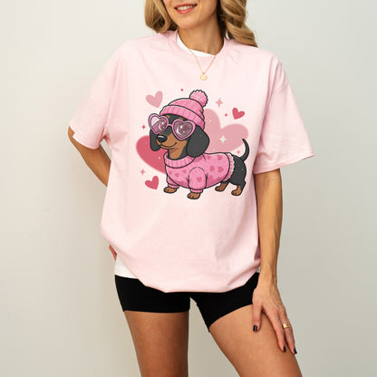 Cute Valentine Dachshund Dog Mom T-Shirt