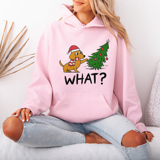 Funny What? Dachshund Christmas Hoodie