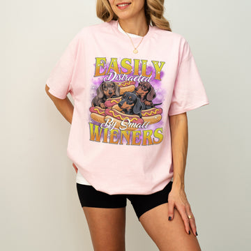 Easily Distracted by Small Wieners Funny Dachshund T-Shirt
