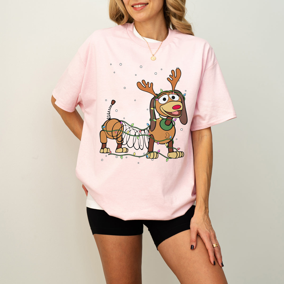 Reindeer Lights Dachshund Christmas Shirt – String Lights Pup