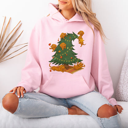 Dachshund Christmas Tree Hoodie – Cute Sausage Dog Holiday Gift
