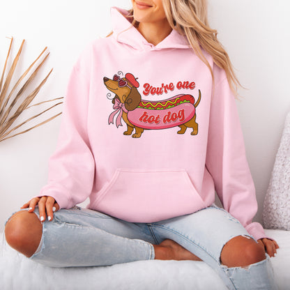 You Are One Hot Dog Dachshund Valentine Hoodie