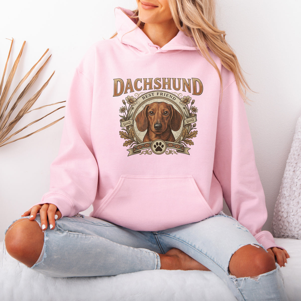 Custom Dachshund Hoodie Personalized Dog Portrait Gift