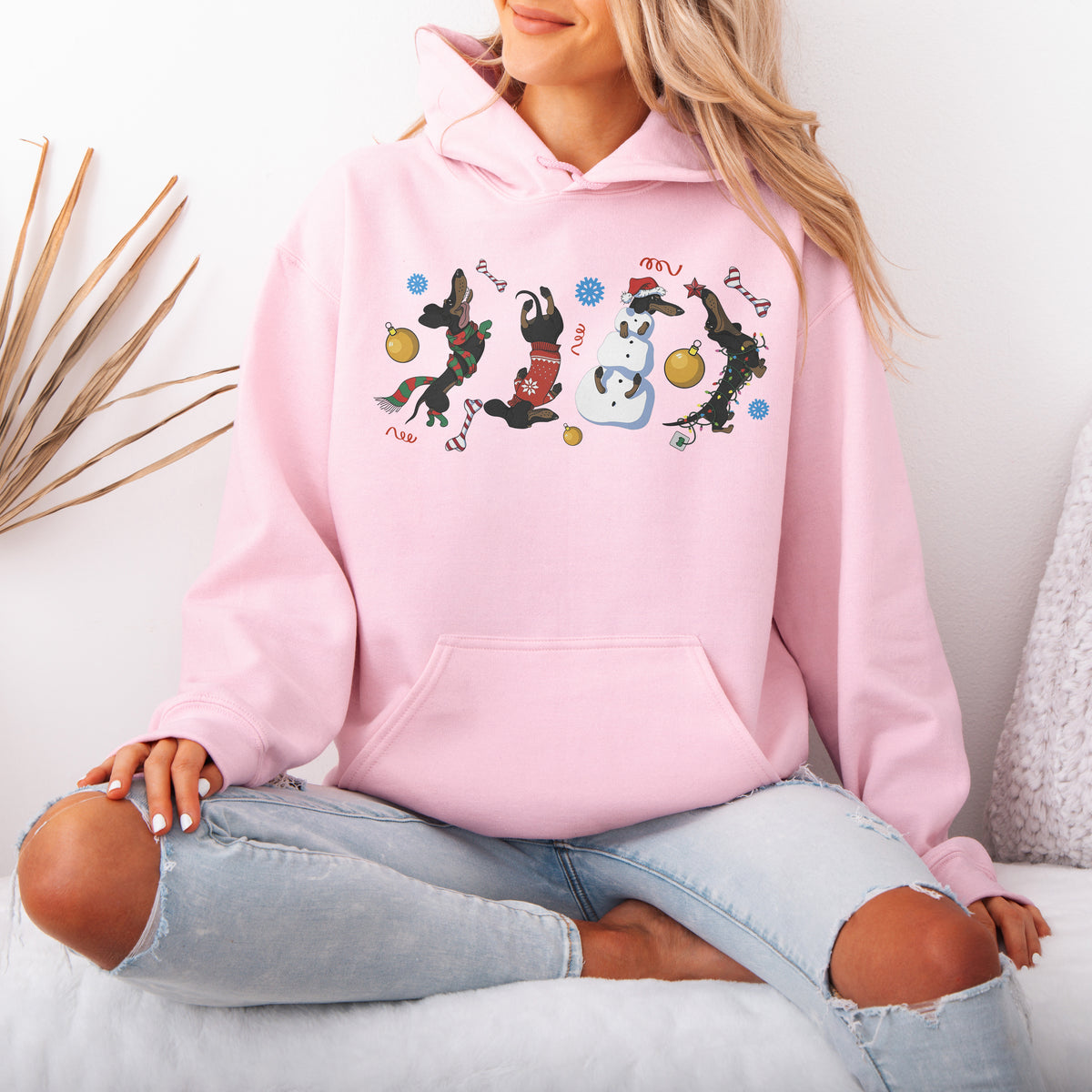 Christmas Dachshund Chaos Hoodie – Funny Holiday Wiener Dog