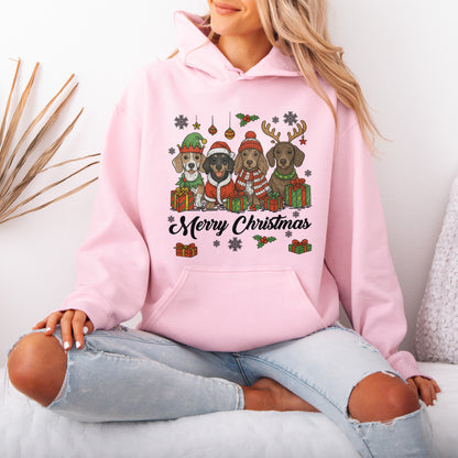Merry Christmas Dachshund Hoodie – Cute Holiday Puppies Gift