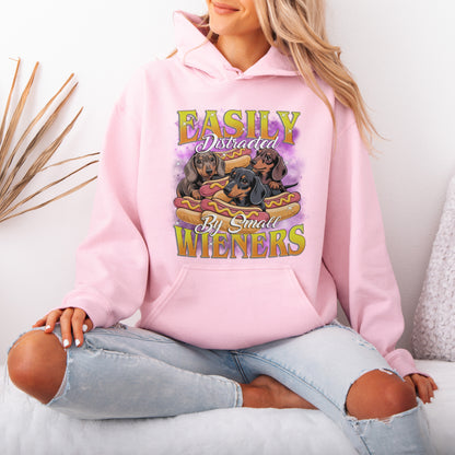Easily Distracted by Small Wieners Funny Dachshund Hoodie