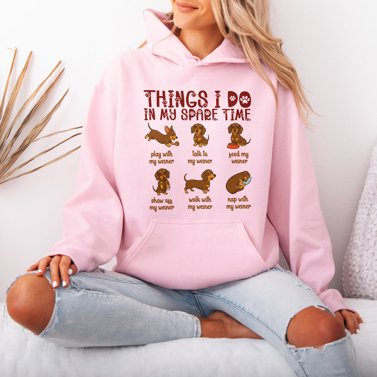 Things I Do In My Spare Time Dachshund Hoodie