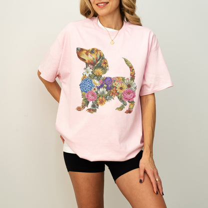 Floral Dachshund Shirt – Cute Dog Mom Gift for Dachshund Lovers