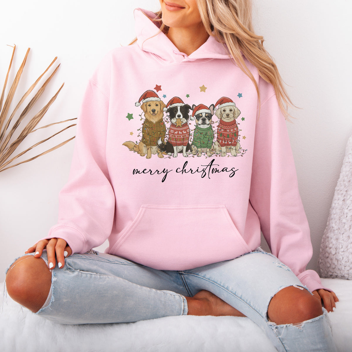 Merry Christmas Dogs Hoodie – Cute Holiday Puppy Dog Lover Gift