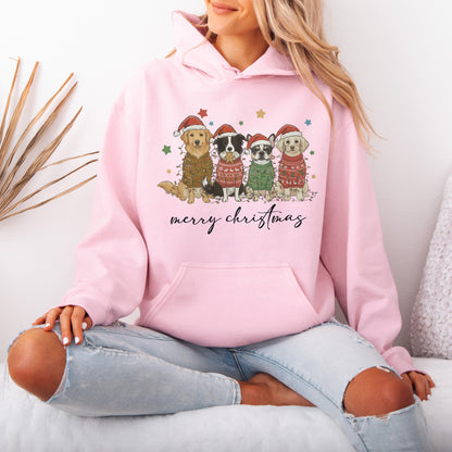 Merry Christmas Dogs Hoodie – Cute Holiday Puppy Dog Lover Gift