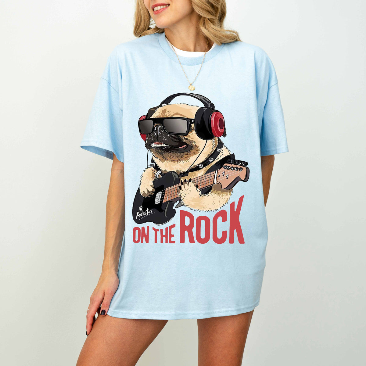 On the Rock Pug Funny Dog T-Shirt
