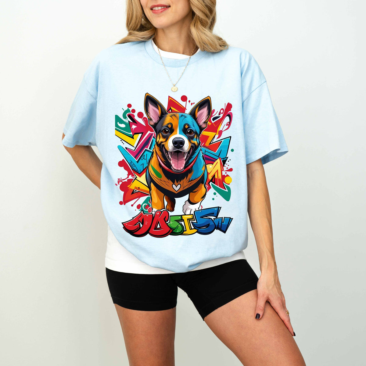 Colorful Graffiti Funny Dog T-Shirt