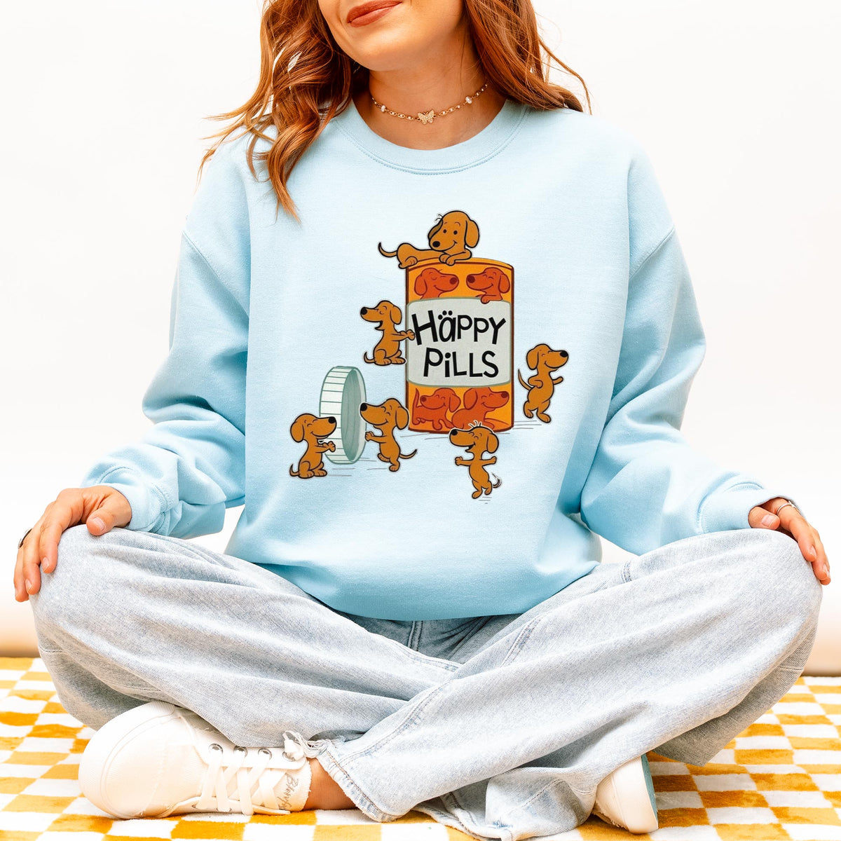 Happy Pills Dachshund Sweatshirt Cute Doxie Gift