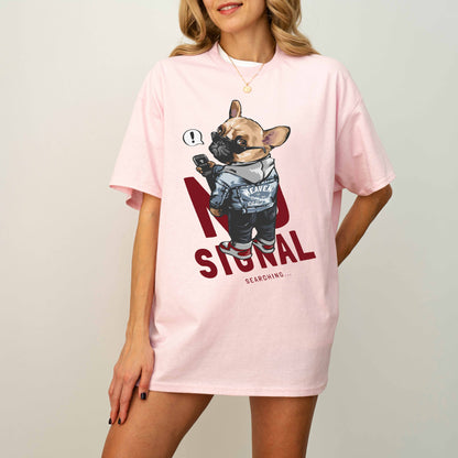 No Signal Searching French Bulldog Memorial Dog T-Shirt
