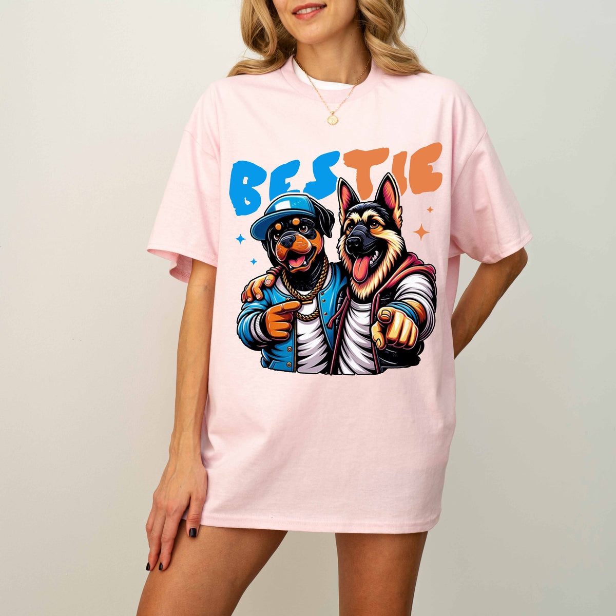 Bestie Funny Dog T-Shirt German Shepherd and Rottweiler