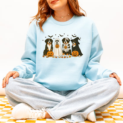 Bernese Mountain Dog Halloween Sweatshirt – Fall Pumpkins Gift