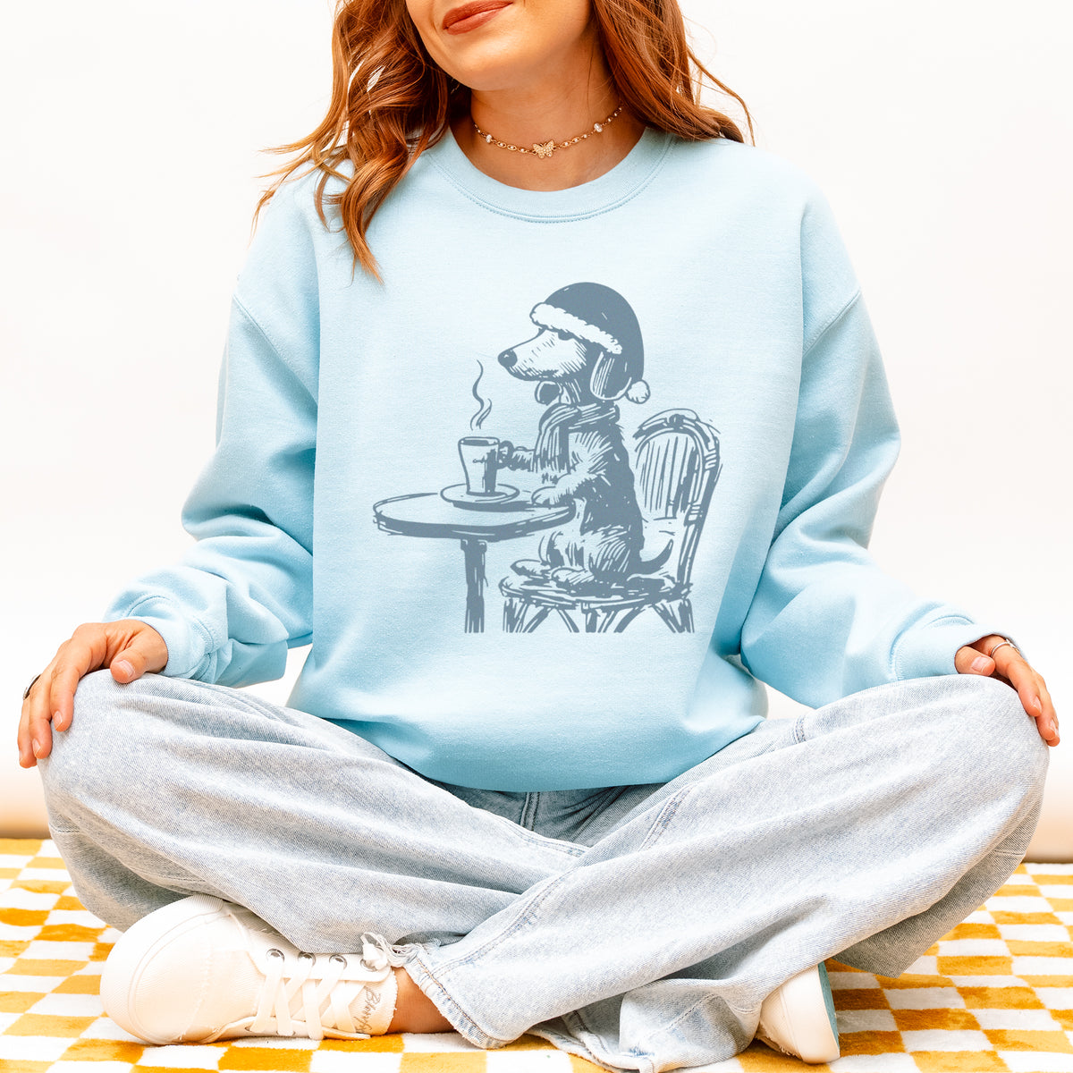 Vintage Dachshund Shirt Funny French Coffee Dog Sweatshirt