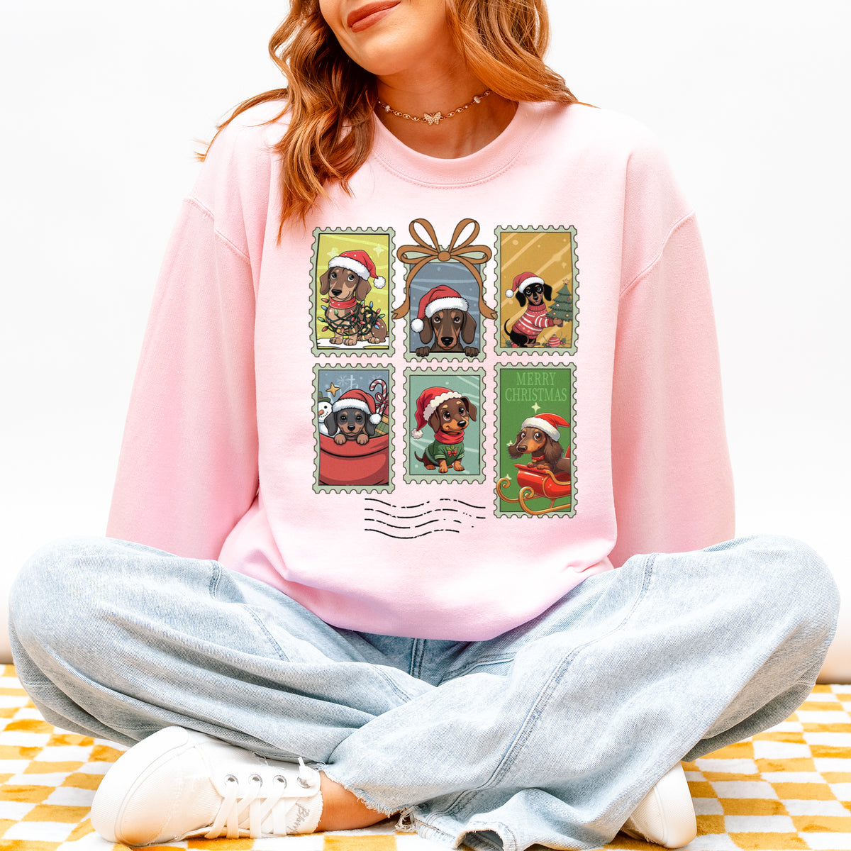 Dachshund Christmas Sweatshirt Cute Holiday Dog Lover Gift