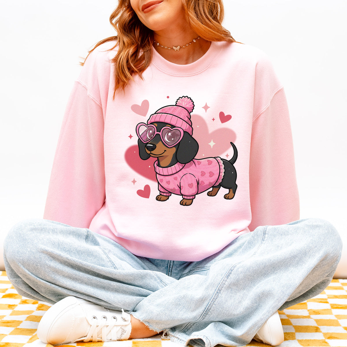Cute Valentine Dachshund Dog Mom Sweatshirt