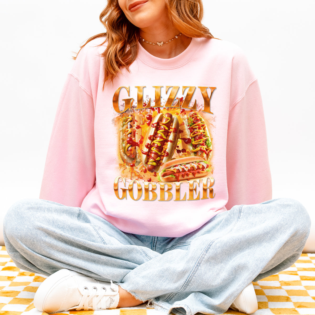 Glizzy Gobbler Sweatshirt Funny Hot Dog Meme Gift for Food Lovers