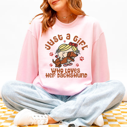 Just a Girl Who Loves Her Dachshund Mom Sweatshirt