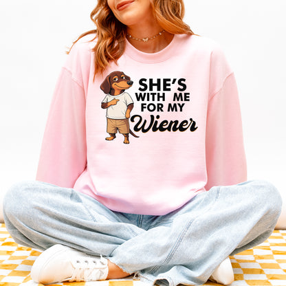 She’s With Me For My Wiener Dachshund Sweatshirt