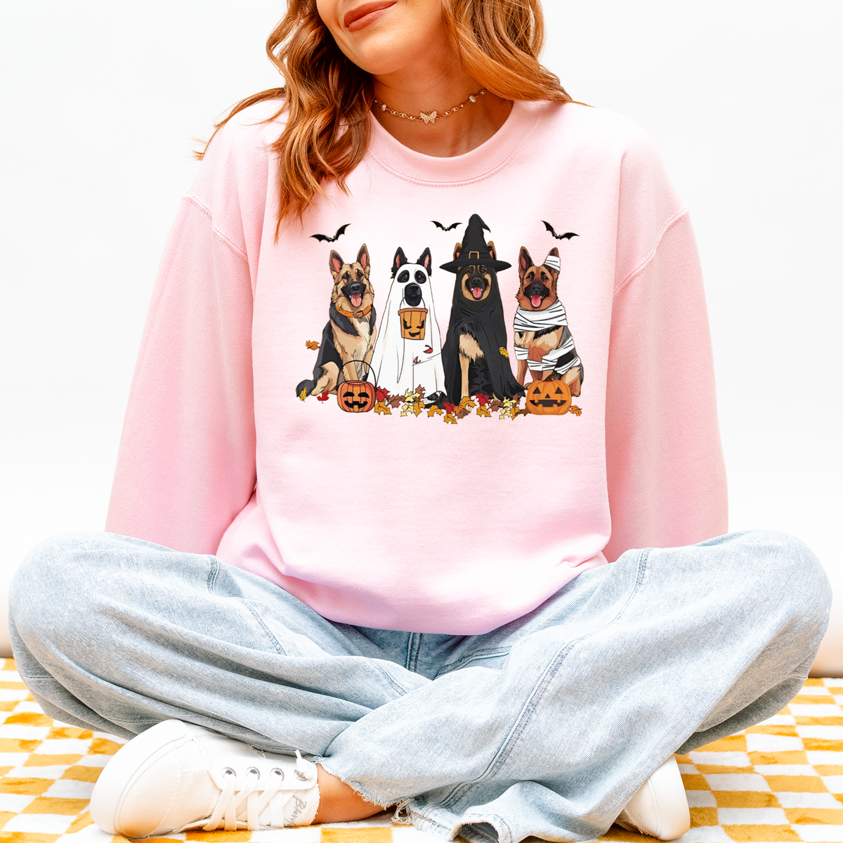 German Shepherd Halloween Sweatshirt – Fall Ghost Dog Gift