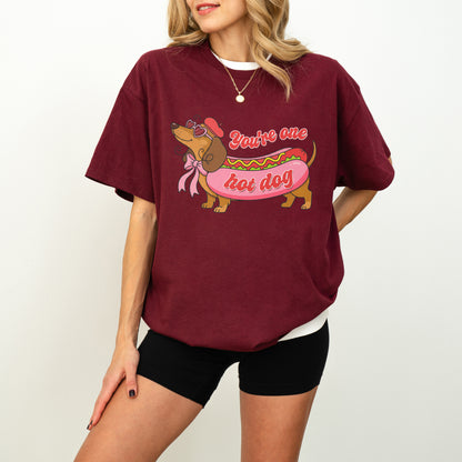 You Are One Hot Dog Dachshund Valentine Shirt