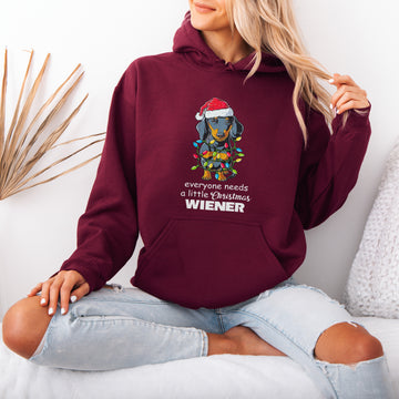 Everyone Needs a Little Christmas Wiener Dachshund Hoodies – Funny Wiener Dog Holiday Hoodies for Dog Lovers