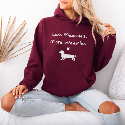 Funny Dachshund Hoodie Less Meanies More Weenies Gift