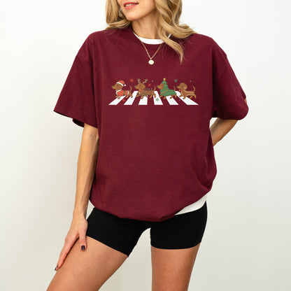 Abbey Road Dachshund Christmas Shirt