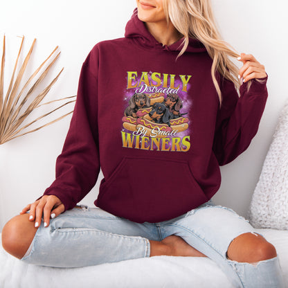 Easily Distracted by Small Wieners Funny Dachshund Hoodie