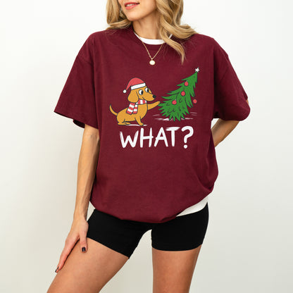 Funny What? Dachshund Christmas Shirt