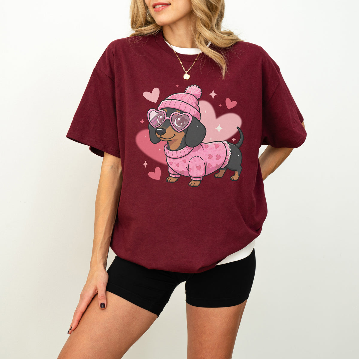 Cute Valentine Dachshund Dog Mom T-Shirt