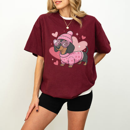 Cute Valentine Dachshund Dog Mom T-Shirt