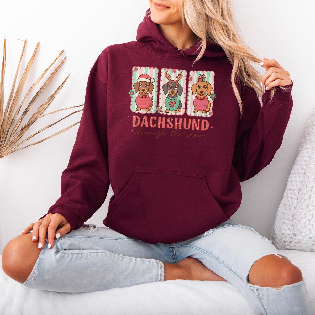 Dachshund Through the Snow Trio Christmas Hoodie