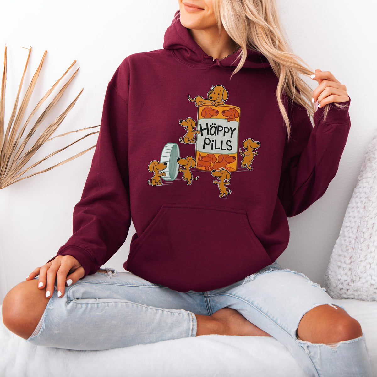 Happy Pills Dachshund Hoodie Cute Doxie Gift