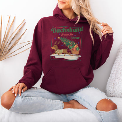 Dachshund Through the Snow Christmas Hoodie